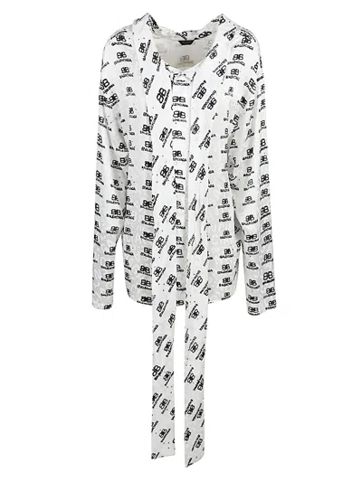 Shop Balenciaga Printed Blouse In White