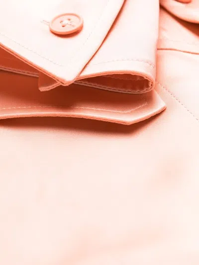 Off-white Off White Satin Mini Shirt Dress In Pink