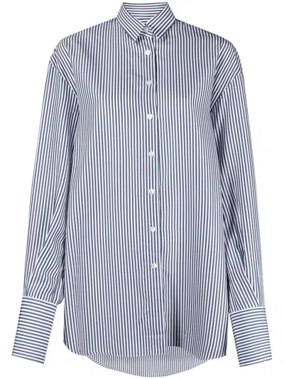 Shop Finamore 1925 Napoli Striped Shirt In Blue