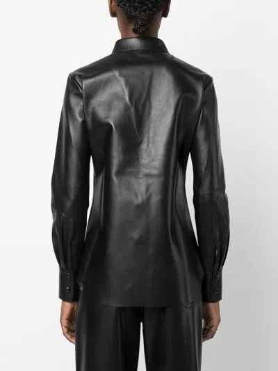Chloé Leather Shirt In Black