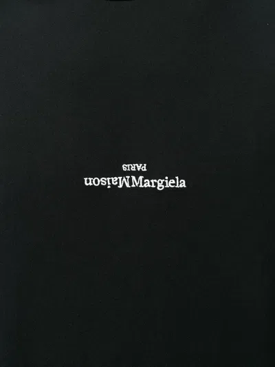 Shop Maison Margiela Logo Cotton T Shirt In Black