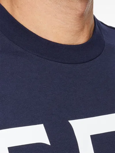 Ferragamo Short Sleeved T-shirt With Graphic Logo In Blue