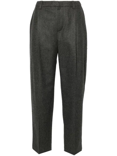 Shop Brunello Cucinelli Wool And Cashmere Trousers In Grey