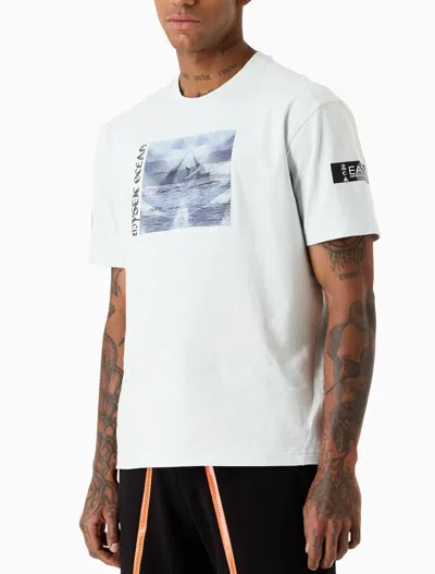 Ea7 Emporio Armani T-shirts And Polos In Ice Flow