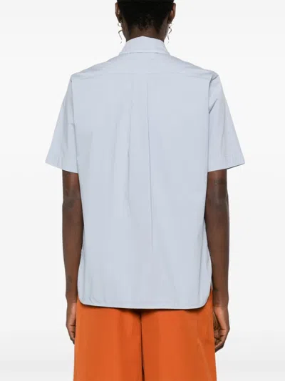 Shop Max Mara Cotton Shirt In Clear Blue