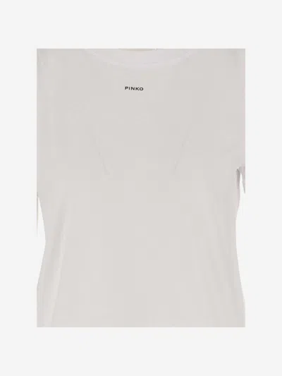 Shop Pinko Cotton T Shirt With Logo In White