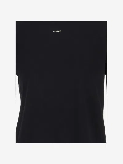 Shop Pinko Cotton T Shirt With Logo In Black