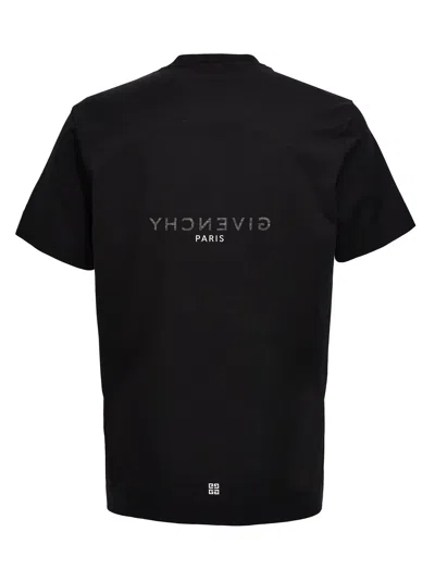 Givenchy Cotton Reverse Slim Fit T-shirt With Signature Print In Black