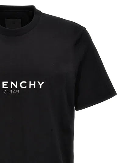 Givenchy Cotton Reverse Slim Fit T-shirt With Signature Print In Black