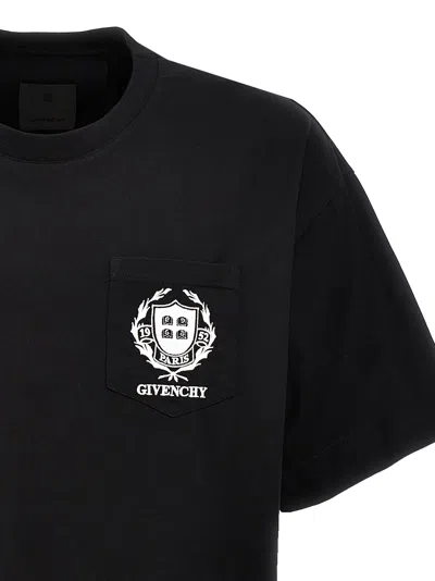 Shop Givenchy Logo Embroidery T Shirt In Black