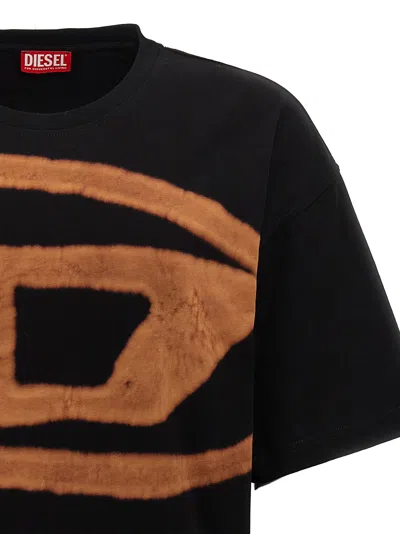 Diesel Crew Neck Graphic Print Short Sleeves T-shirt In Black