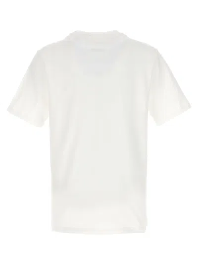 Jil Sander White T-shirt With Short Sleeves And Contrasting Logo Print In Cotton Man In White/black