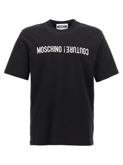 Moschino T-shirt With Embroidered Lettering In White/black