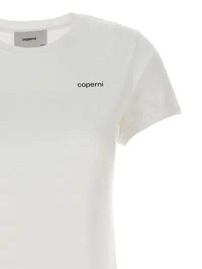 Coperni Crew Neck Ribbed Profiles Short Sleeves Cotton T-shirt In White