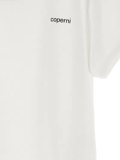 Coperni Crew Neck Ribbed Profiles Short Sleeves Cotton T-shirt In White