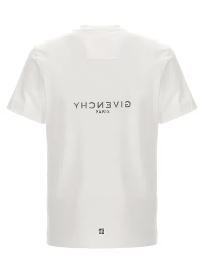 Givenchy White Crewneck T-shirt With Logo Print In Cotton Man In White