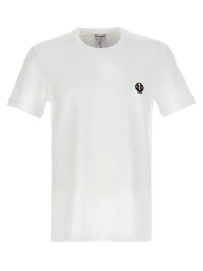 Shop Dolce & Gabbana Logo Embroidered T Shirt In White