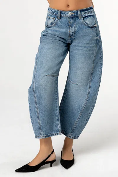 Shop Miss Me Brat Barrel Jeans In Medium Wash