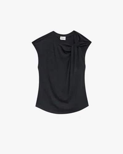 Isabel Marant Étoile Womens Nayda Asymmetrical Cotton-jersey T-shirt Black In Black