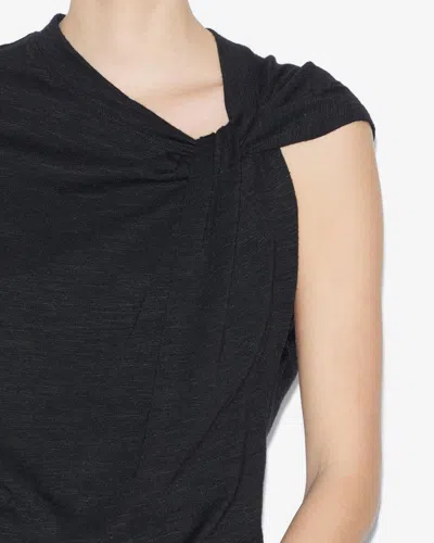 Isabel Marant Étoile Womens Nayda Asymmetrical Cotton-jersey T-shirt Black In Black