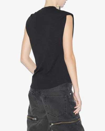 Isabel Marant Étoile Womens Nayda Asymmetrical Cotton-jersey T-shirt Black In Black