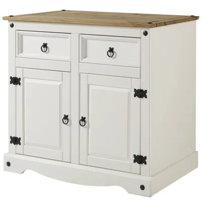 Os Home And Office Furniture Wood Buffet Sideboard In Distressed White