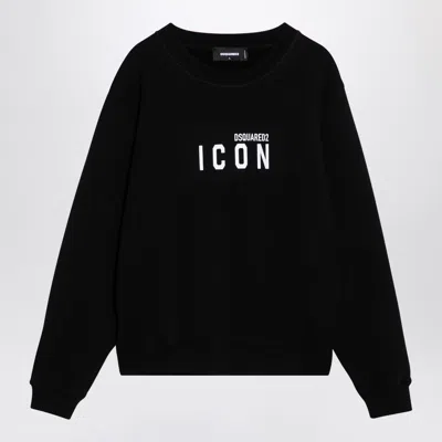 Shop Dsquared2 Icon Black Crew-neck Sweatshirt Men