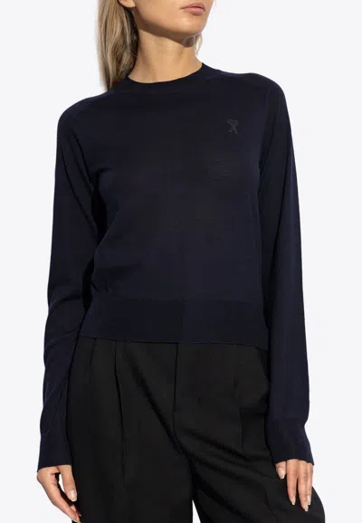 Ami Alexandre Mattiussi Ami Paris De Coeur Jumper In Midnight Blue