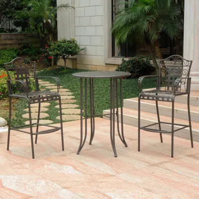 International Caravan Set Of Three Iron Bar Bistro