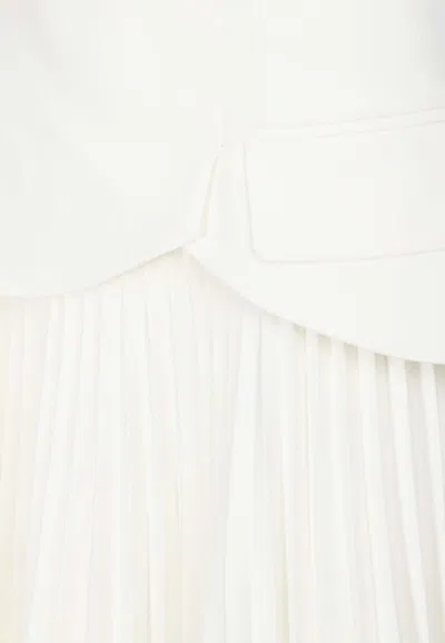 Shop A.w.a.k.e. Asymmetrical Pleated Maxi Skirt In Ivory