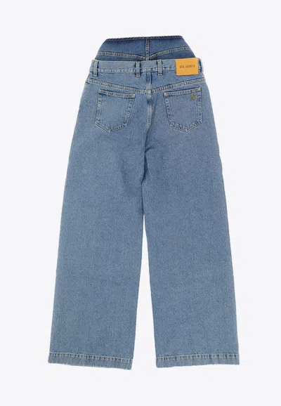 Attico Basic Wide-leg Jeans In Blue