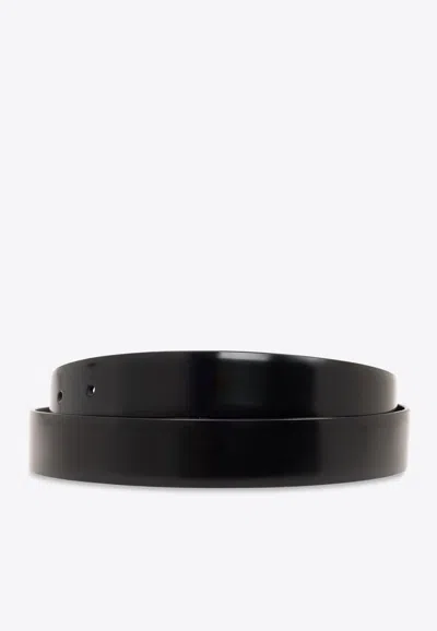 Dolce & Gabbana Brushed Calfskin Belt In Black