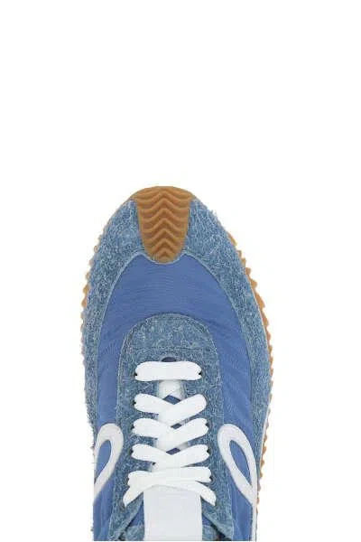 Loewe Flow Runner Suede-trimmed Denim Sneakers In Raw Denim