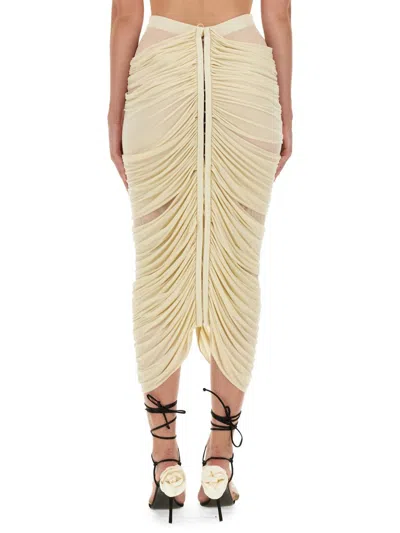 Shop Magda Butrym Midi Skirt In Beige