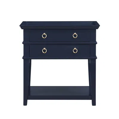 Comfort Pointe Clara Midnight Blue 2-drawer Tray Top Nightstand