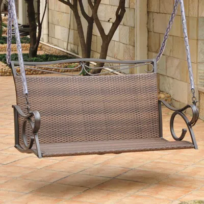 International Caravan Valencia Resin Wicker/steel Loveseat Swing