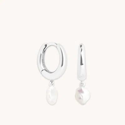 Astrid &amp; Miyu Pearl Charm Huggies