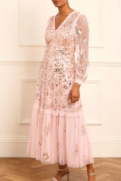 Needle & Thread Chain Sequin-embellished Tulle Gown In Pink