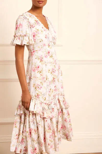 Needle & Thread Enchanted Garden Eva Crepe Ballerina Dress In Multi