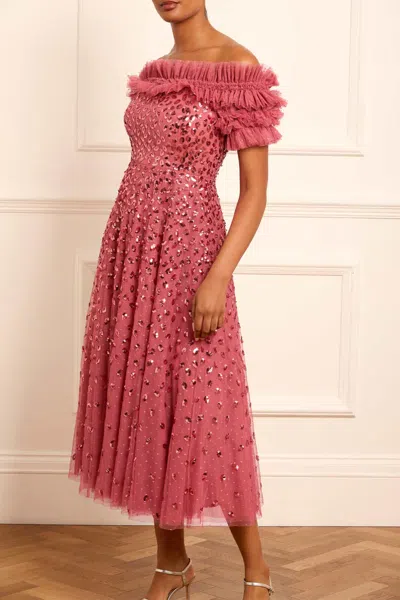 Needle & Thread Ruffle-detailing Dress In Pink