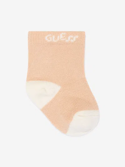 Guess Baby 3 Pairs Of Socks Set In Beige