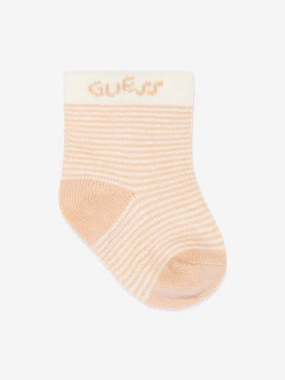 Guess Baby 3 Pairs Of Socks Set In Beige