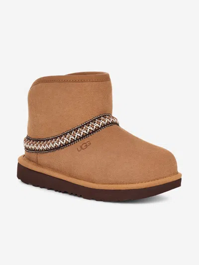 Ugg Kids Classic Mini Crescent Boots In Brown