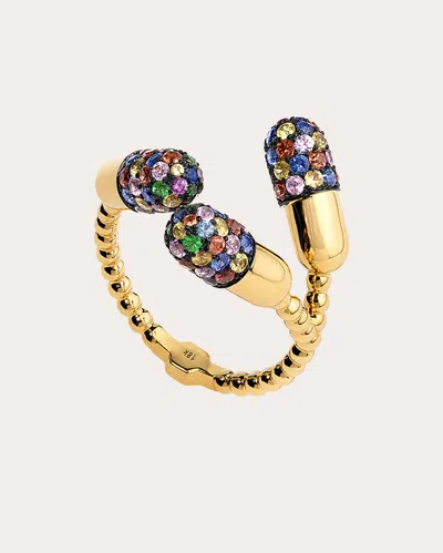Elior Women's Multicolor Three Pill Bypass Ring 18k Gold In Multicolor