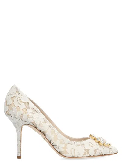 Dolce & Gabbana Canvas And Suede Sneakers In White