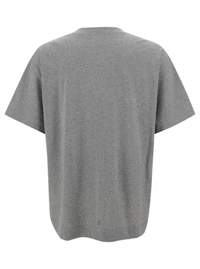 Givenchy Grey T-shirt With Logo Print And Lighting Motif In Cotton Man In Grey