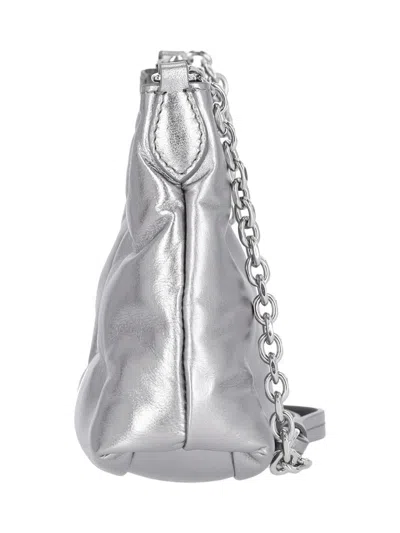 Shop Maison Margiela Shoulder Bag In Metallic Quilted Nappa Leather In Silver