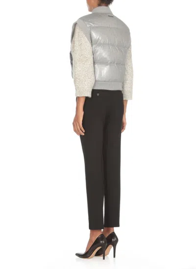 Peserico Down Cropped Vest In Gray