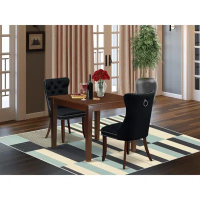 East West Furniture 3 Piece Dining Room Table Set