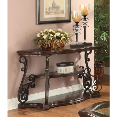 Coaster Co. Of America Laney Sofa Table Deep Merlot And Clear